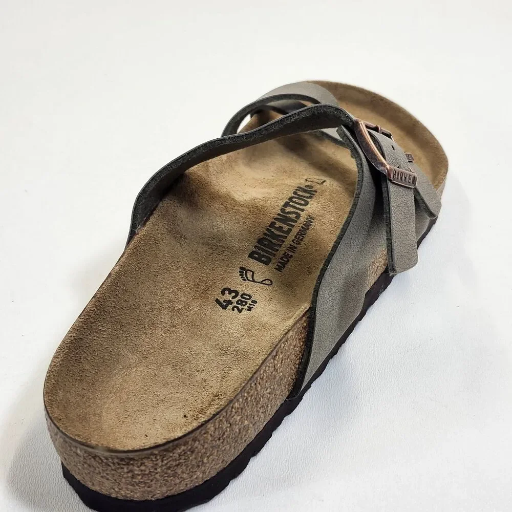 Birkenstock Mayari Stone Sandals Mens Size 10 New in Box Buckle Comfort Slides